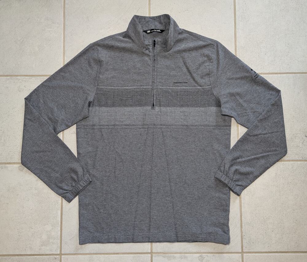 Travis Mathew Men's Medium Low Roller 1/4 Zip Pullover The Club At Castlewood